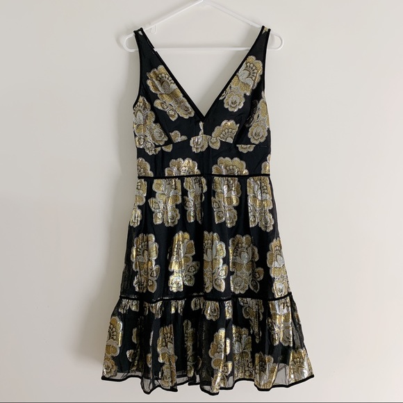 J.Crew Collection V-neck dress in metallic silk - Picture 4 of 7